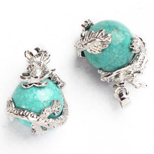 Punk Gems Dragon Wrap Inlaid Ball Charm Pendant Bead For Necklace  Jewelry