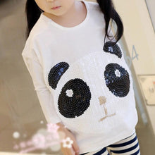 children's clothing Girls cute paillette panda batwing Hoodies sweatshirts kids t-shirts clothes