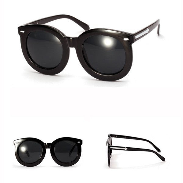 Retro Round Sun Glasses for Womens Mirror Lens Arrow Style Sunglasses Eyeglasses Eyewear