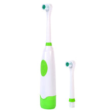 Rotary Electric Toothbrush No Rechargeable Tooth Brush Electric With 2 Brush Heads Blue Dental Care LE4