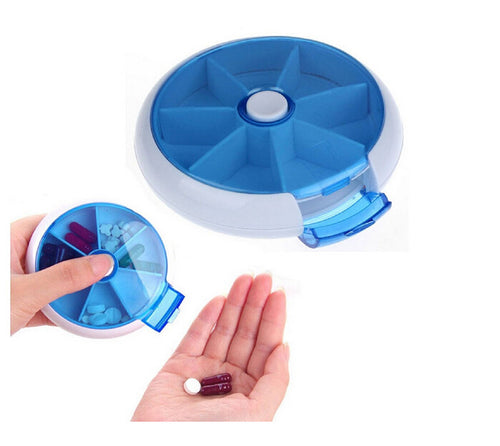 Rotatable 7 Days Environmental Portable Drug Storage Box Week Pill Medicine Case