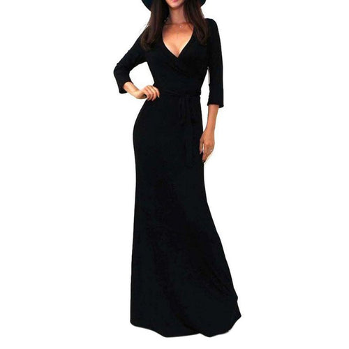 Saias Para As Mulheres Sexy Women Long Bodycon Dress Casual Bohemian Solid Dresses Vestidos