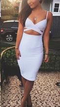 Sexy Bodycon Dresses Women Sleeveless Cut out Bandage Party Midi Dress