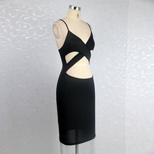 Sexy Bodycon Dresses Women Sleeveless Cut out Bandage Party Midi Dress