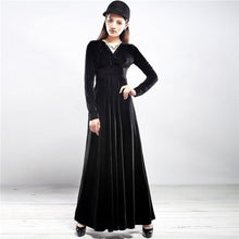 Sexy Elegant Velvet Warm Maxi Dress Women Long Sleeve Deep V Dresses 5 Colors