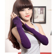 Sexy Lady Women Arm Long Half Fingerless Gloves Sleevelets Knitted Mittens Glove 13 Colors PY6