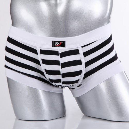 Sexy Men's Cotton Underwear Boxers Striped Shorts  Underpants