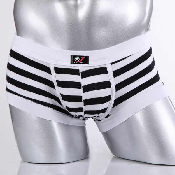 Sexy Men's Cotton Underwear Boxers Striped Shorts  Underpants