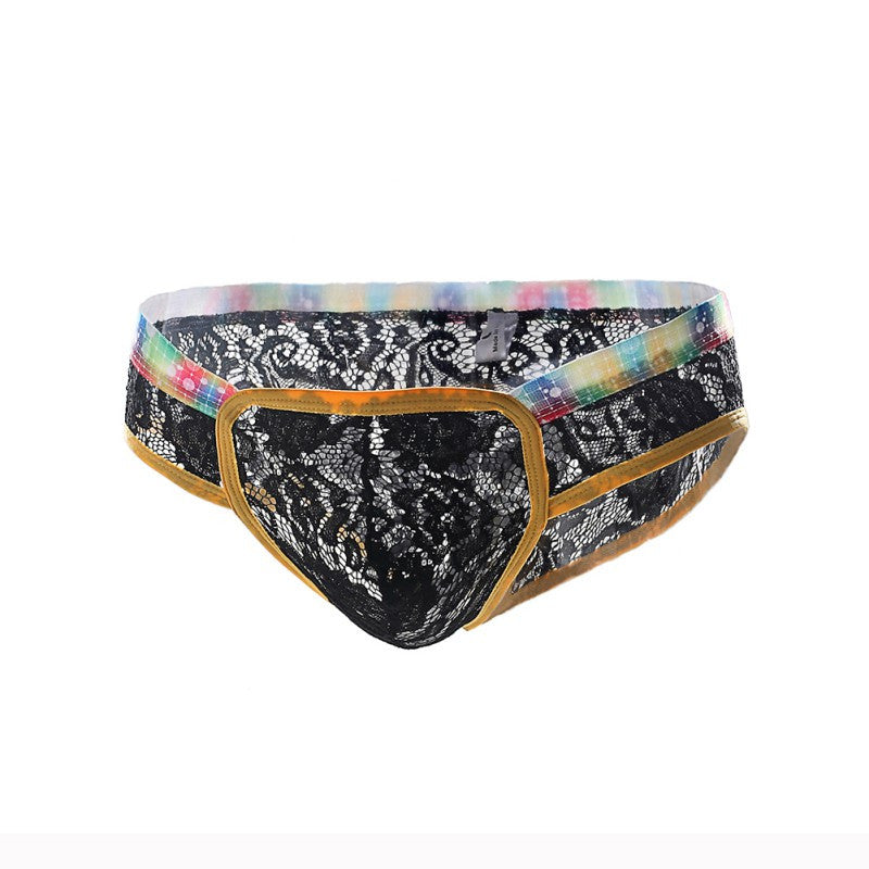 Sexy Mens Pouch Lace Briefs Underwear Thong Shorts Lingerie G-Strings Panties