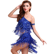 Sexy Women Backless Sequins Tassels Cocktail Clubwear Latin Jazz Ballet Dance Dress Top Skirt Suit6
