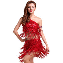 Sexy Women Backless Sequins Tassels Cocktail Clubwear Latin Jazz Ballet Dance Dress Top Skirt Suit6