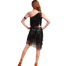 Sexy Women Backless Sequins Tassels Cocktail Clubwear Latin Jazz Ballet Dance Dress Top Skirt Suit6