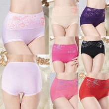 Sexy Women Bamboo Fiber High Waist Underwear Print Lingerie Panties Briefs Knickers