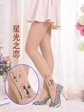 Sexy Women  Japan Angel Animal Mock Knee High Tattoo Tights Pantyhose Pattern Printed Stockings