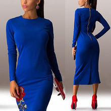 Sexy Women Flowers Elegant Print Long Sleeve Slim Bodycon Party Dresses Plus Big  Evening Clubwear 5 Color