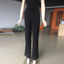 Sexy Women Halter Bodycon Elegant Playsuit Sleeveless Patchwork Black Jumpsuit Romper Trousers Clubwear