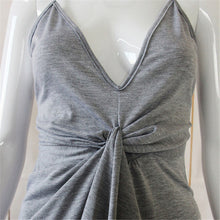 Sexy Women Halter Spaghetti Straps V-neck Dress Sleeveless Backless Dress Maxi Party Dresses