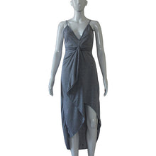 Sexy Women Halter Spaghetti Straps V-neck Dress Sleeveless Backless Dress Maxi Party Dresses