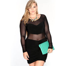 Sexy Women Lace Club Dresses Party Bodycon Mini Plus  Dress XL-4XL Color Black Red