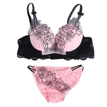 Sexy Women Push Up Bra and Panty Sets Underwear Embroidery Lace Underwire Lingerie 2 Colors