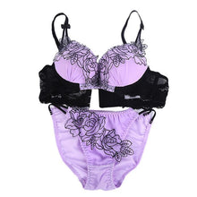 Sexy Women Push Up Bra and Panty Sets Underwear Embroidery Lace Underwire Lingerie 2 Colors