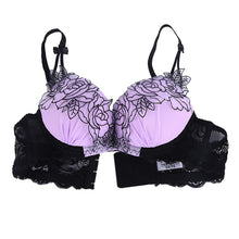 Sexy Women Push Up Bra and Panty Sets Underwear Embroidery Lace Underwire Lingerie 2 Colors