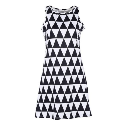 Sexy Women Sleeveless Crew Neck A-Line Party Off-Shoulder Dress