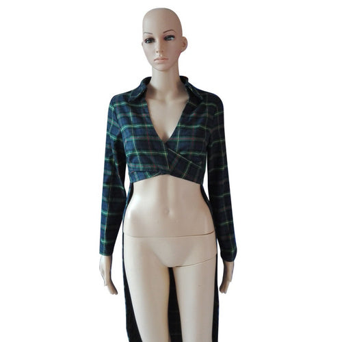 Sexy Women Slim V Neck Cocktail Dovetail Blouse Tops Shirtdress Long Sleeve PL1