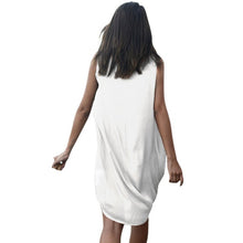 Sexy Women Boho Style Short Mini Evening Party Dress Beach Loose Dresses Chiffon Dress Black/White/Khaki