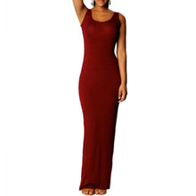 Sexy Women Sleeveless Bodycon Dress Scoop Neck Bandage Party Long Maxi Dresses