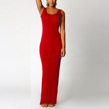 Sexy Women Sleeveless Bodycon Dress Scoop Neck Bandage Party Long Maxi Dresses