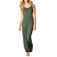 Sexy Women Sleeveless Bodycon Dress Scoop Neck Bandage Party Long Maxi Dresses