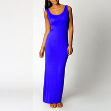 Sexy Women Sleeveless Bodycon Dress Scoop Neck Bandage Party Long Maxi Dresses
