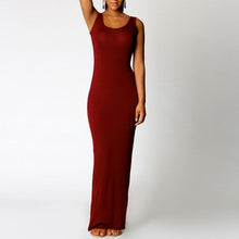 Sexy Women Sleeveless Bodycon Dress Scoop Neck Bandage Party Long Maxi Dresses