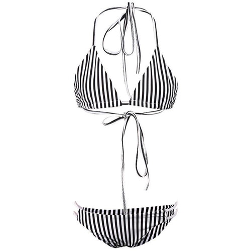 Sexy Women Tankinis Set Retro High Waist Push Up Padded Bandeau Swimsuit Swimwear LE4