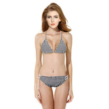 Sexy Women Tankinis Set Retro High Waist Push Up Padded Bandeau Swimsuit Swimwear LE4