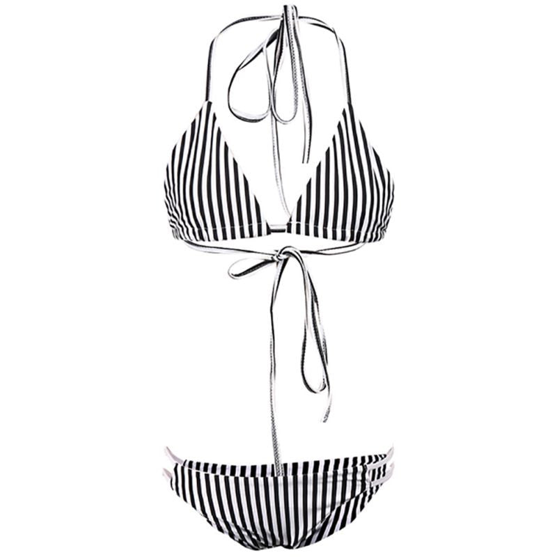 Sexy Women Tankinis Set Retro High Waist Push Up Padded Bandeau Swimsuit Swimwear LE4