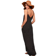 Sexy Women V Neck Polka Dot Beach Long Dress Loose Party Club Maxi Dresses Vestidos
