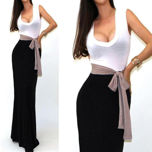 Sexy Women V-neck Maxi Party Long Bodycon Dress Beach Dresses  4 Colors