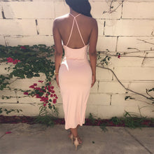 Sexy Women's Deep V-Neck Bodycon Dress Party Back Cross Bandage Dresses