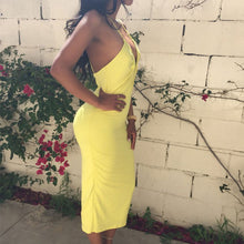Sexy Women's Deep V-Neck Bodycon Dress Party Back Cross Bandage Dresses
