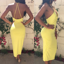 Sexy Women's Deep V-Neck Bodycon Dress Party Back Cross Bandage Dresses