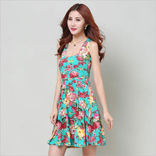 Sexy Women's Floral Sleeveless Short Mini Dress Body-con Casual Beach Sundress