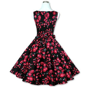 Sexy Women\'s Vintage 50s 60s Floral Rockabilly Tutu Pinup Sleeveless Bodycon Evening Party Clubwear Formal Dress