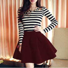 Sexy Womens High Waist Skater Mini Skirt Plain Flared Pleated A-Line Short  Whole