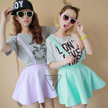 Sexy Womens Suspender Skirt Belt Waist Skater Flared Pleated Mini Skirt M Whole
