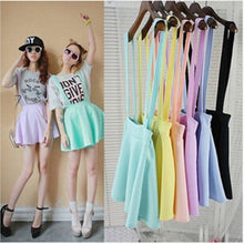 Sexy Womens Suspender Skirt Belt Waist Skater Flared Pleated Mini Skirt M Whole