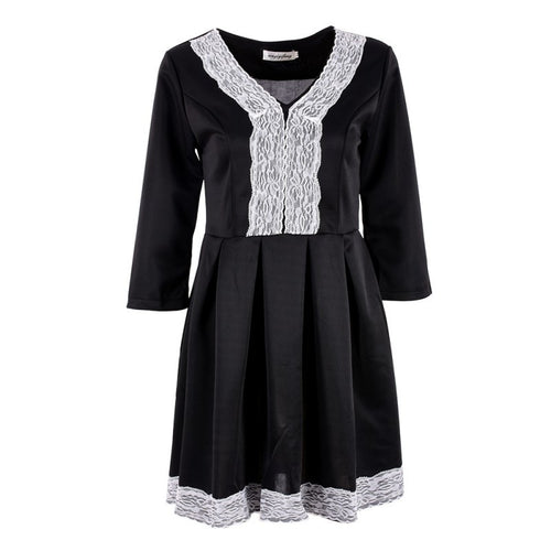 Sexy Womens V-neck Evening Party Dress Lady Lace Formal Dresses