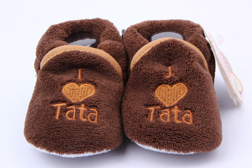 Soft Cozy Baby Toddler Shoes Kids Boy Girls Heart & Letter Pattern Warm Crib First Walkers Skid-proof Shoes 0-1Y