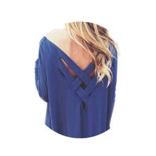 Solid Color Women Girl Casual Dress Cotton Blend Long Sleeve Loose Shirt Dress Blue